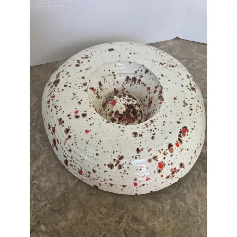 Vintage Ashtray Holland Mold Speckled Splatter Art‎ Brown Orange Trippie